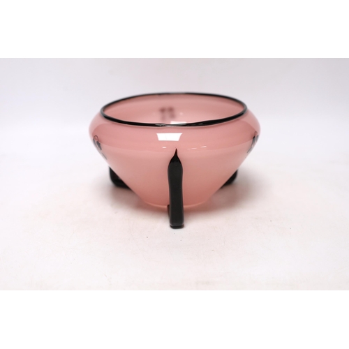 350 - Dagobert Peche (1887-1923), a pink and black glass vase, 10cm