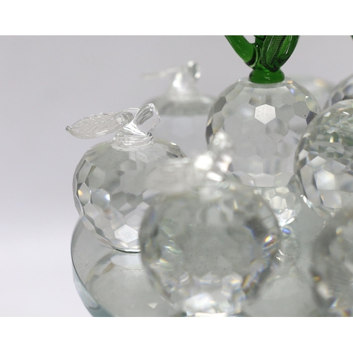 355 - A Swarovski style fruit centrepiece, 20cm high