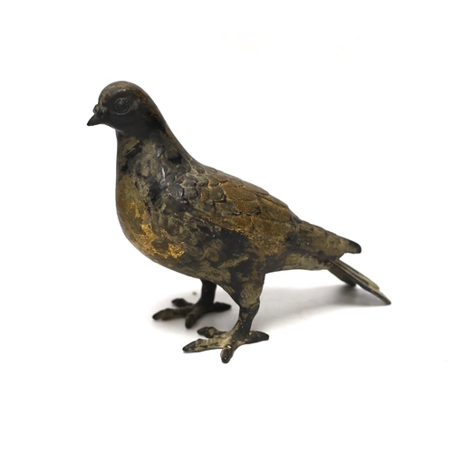 356 - A gilt cast iron model of a pigeon, 16.5cm