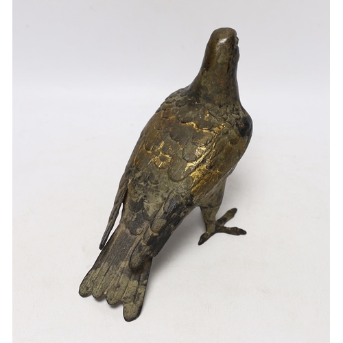 356 - A gilt cast iron model of a pigeon, 16.5cm