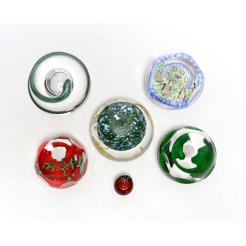 360 - Four boxed paperweights including St Louis Adam & Eve, Baccarat sulphide, Perthshire etc.