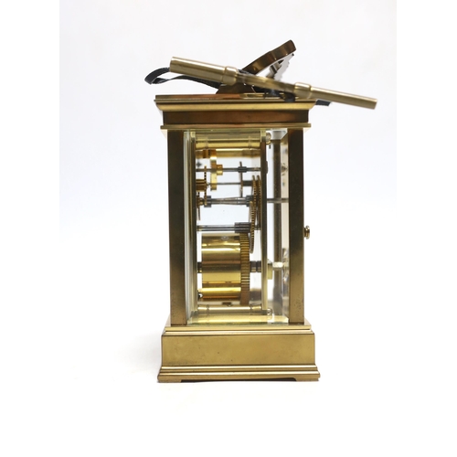 361 - A French brass cased carriage timepiece