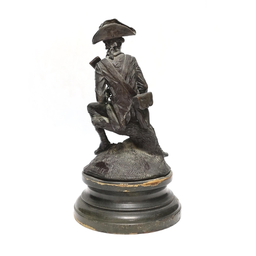 372 - After Rancoullet, a bronze of an American military rifleman, 29.5cm high