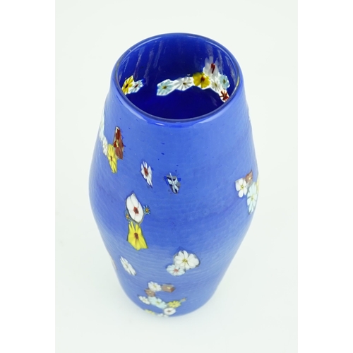 374 - ** ** Vittorio Ferro (1932-2012) A Murano glass Murrine vase, the blue ground scattered with polychr... 