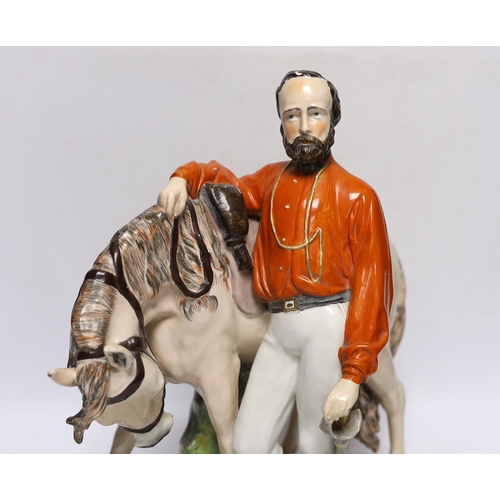 379 - A mid 19th century Staffordshire group of Garibaldi by Thomas Parr, 37cm high