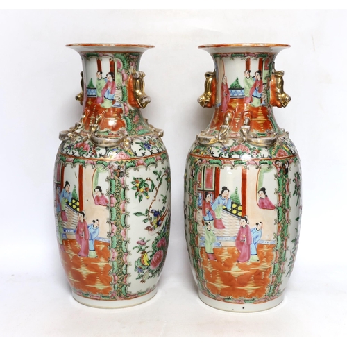 386 - A pair of early 20th century Chinese famille rose vases, 35cm