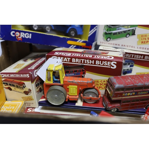 393 - A quantity of boxed model cars, including Great British Buses, Corgi and Dinky