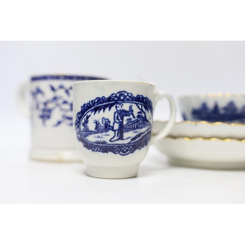 446 - Liverpool, Seth Pennington and John Part, a Porter and Ferryman pattern coffee cup, c.1780, together... 