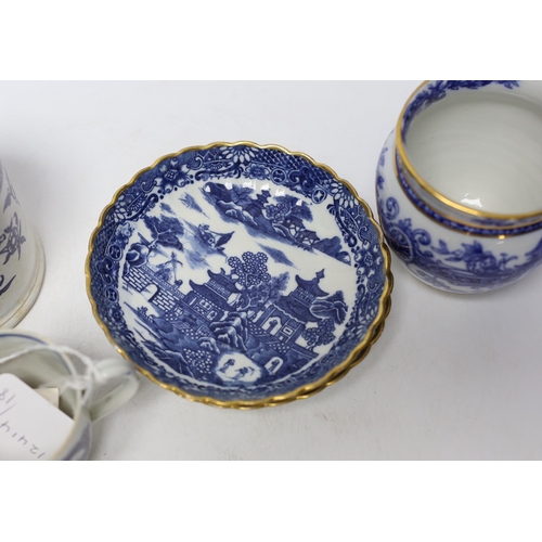 446 - Liverpool, Seth Pennington and John Part, a Porter and Ferryman pattern coffee cup, c.1780, together... 