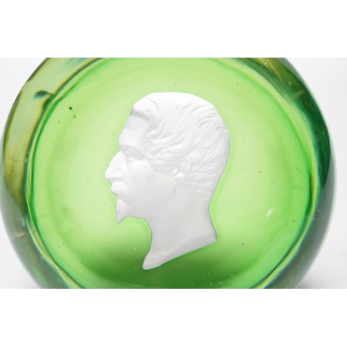 458 - A Clichy Napoleon III sulphide portrait paperweight, 8cm in diameter