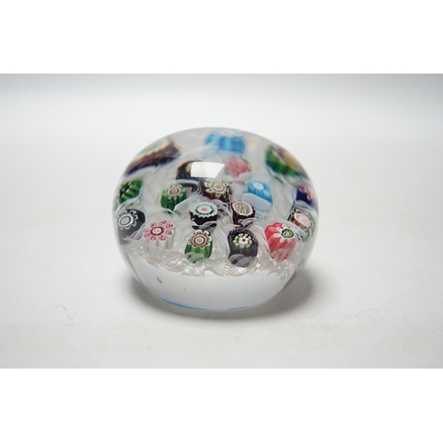 464 - A Clichy upset muslin paperweight, 7cm diameter