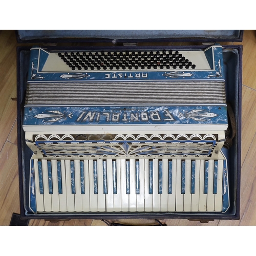 473 - A Frontalini accordion, cased