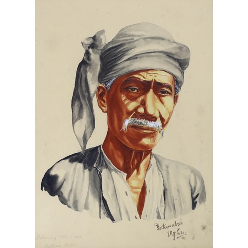 682 - Maung Su Yatanabon (Burmese, 1903-1965), set of four watercolours, Portraits including Burmese lady ... 