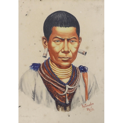 682 - Maung Su Yatanabon (Burmese, 1903-1965), set of four watercolours, Portraits including Burmese lady ... 