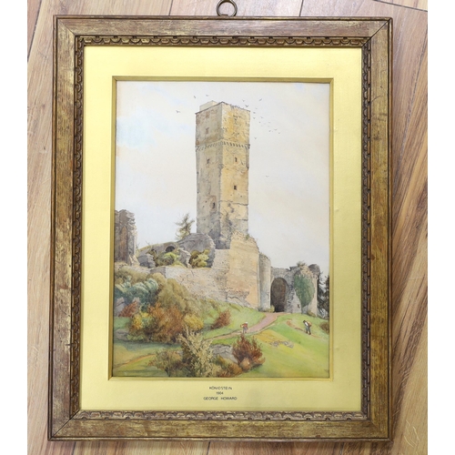 693 - George Howard, Earl of Carlisle (1843-1911), watercolour, Königstein Castle, Germany, provenance det... 