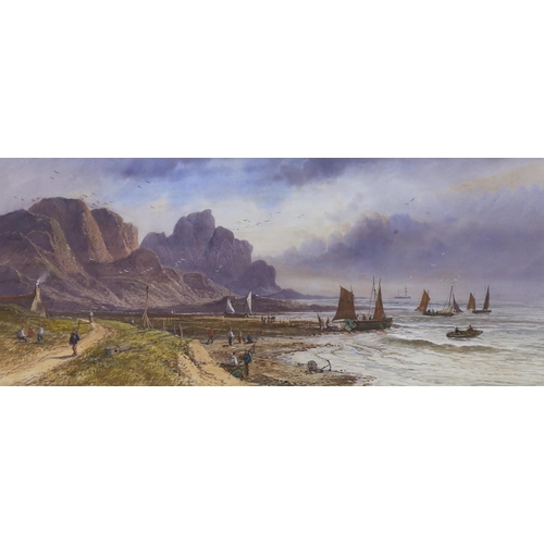 702 - Leonard Lewis (1826-1913), pair of watercolours, Coastal scenes with fishermen, signed and indistinc... 