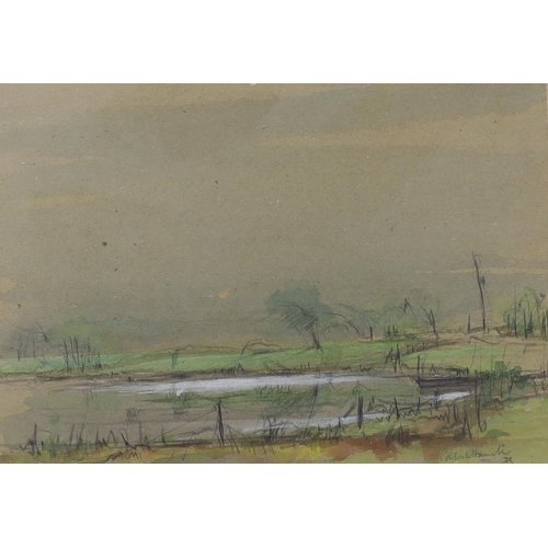 718 - Patrick Hamilton (b.1923), three watercolours, including Cretan view and Welsh mist, two with galler... 