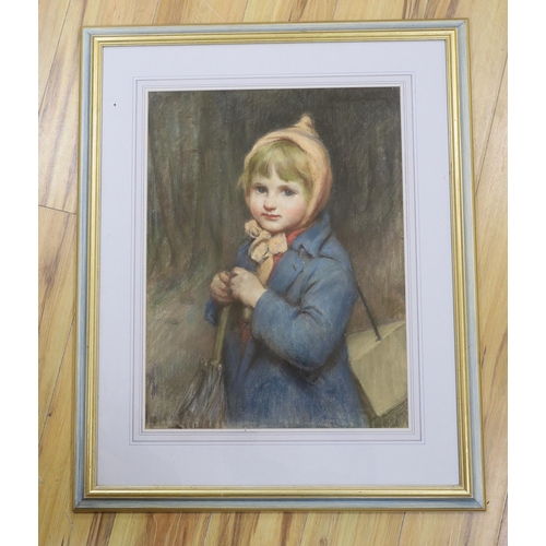 724 - Percy Harland Fisher (18671944), pastel, Portrait of a young child, inscribed label verso, 59 x 44c... 