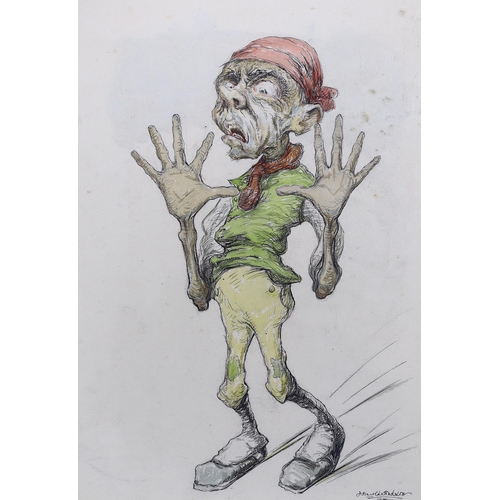 734 - John Harold Hudson (exh. 1910-1916), two ink and watercolours, Caricatures, each signed and dated 19... 