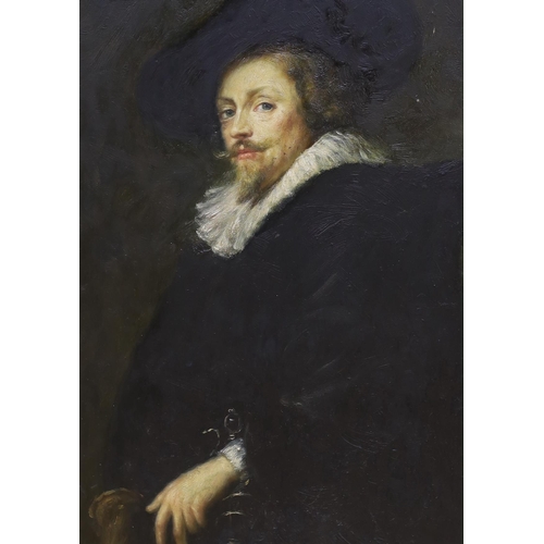 770 - After Peter Paul Rubens (1577 - 1640), oil on board, Self portrait, together with another, portrait ... 