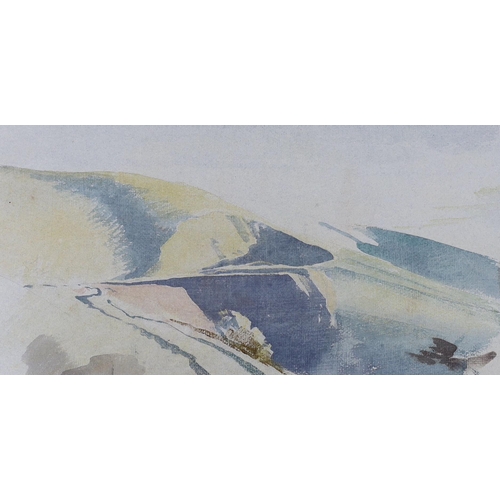 775 - Two watercolours, landscapes, one inscribed Eric Ravilious, 1939, Near Cuckmere, Sussex verso, unsig... 