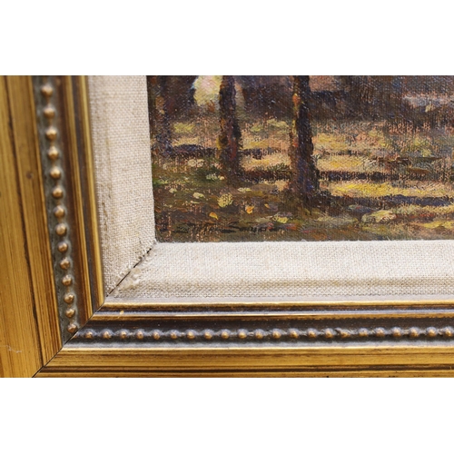 777 - Donald Stockton-Smith (20th. C), oil on canvas, River landscape, signed, 24 x 29cm