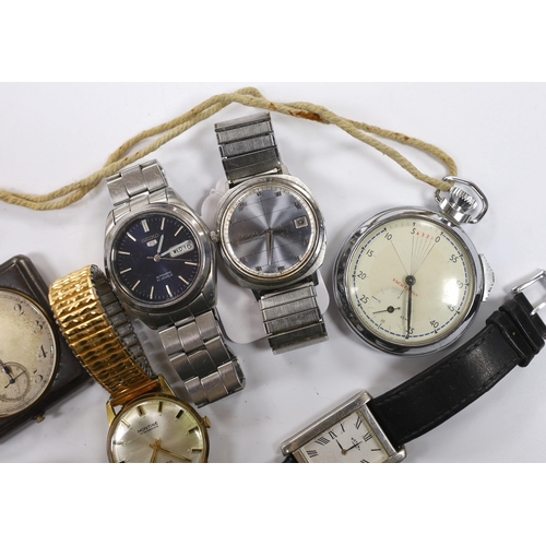 949 - Six assorted gentleman's wrist watches including a Seiko Diashock automatic, two other Seiko watches... 