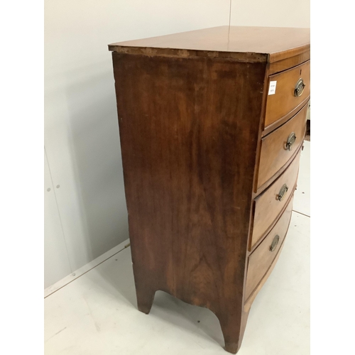 118 - A Regency mahogany bow fronted chest of drawers, width 102cm, depth 51cm, height 104cm