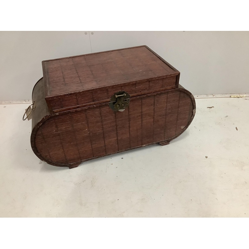 105 - A Chinese rattan trunk, width 81cm, depth 41cm, height 43cm