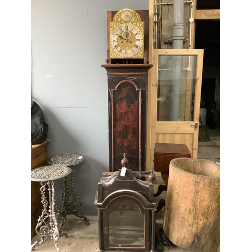 11 - A late 18th / early 19th century chinoiserie lacquer eight day longcase clock, marked Harrington, Lo... 