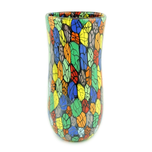 259 - ** ** Vittorio Ferro (1932-2012) A Murano glass Murrine vase, the waisted body with a multicoloured ... 