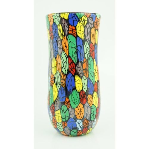 259 - ** ** Vittorio Ferro (1932-2012) A Murano glass Murrine vase, the waisted body with a multicoloured ... 