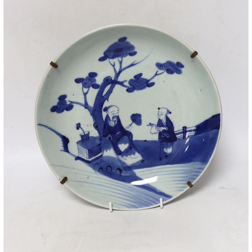 276 - Two 19th century Chinese blue and white dishes, 28cm diameter