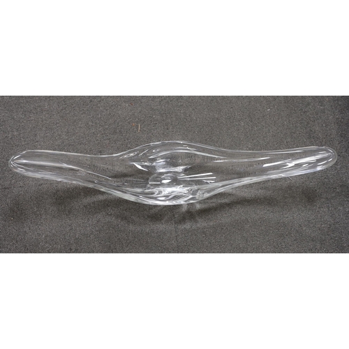 279 - A Schneider 1960's abstract clear art glass dish, 80cm wide