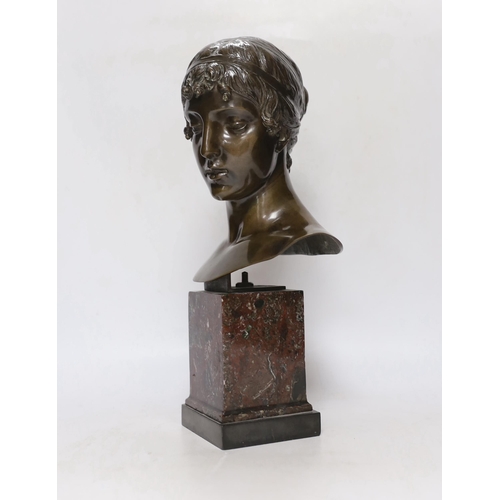 284 - Fritz Gerth (1845-1928), a signed bronze bust, Brugo foundry mark, signed 35cms high