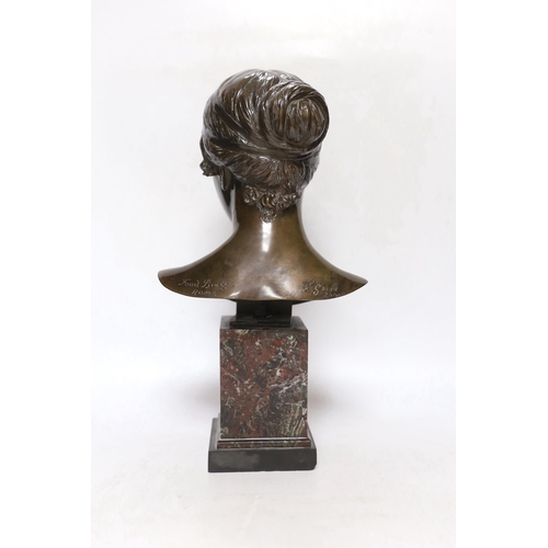 284 - Fritz Gerth (1845-1928), a signed bronze bust, Brugo foundry mark, signed 35cms high