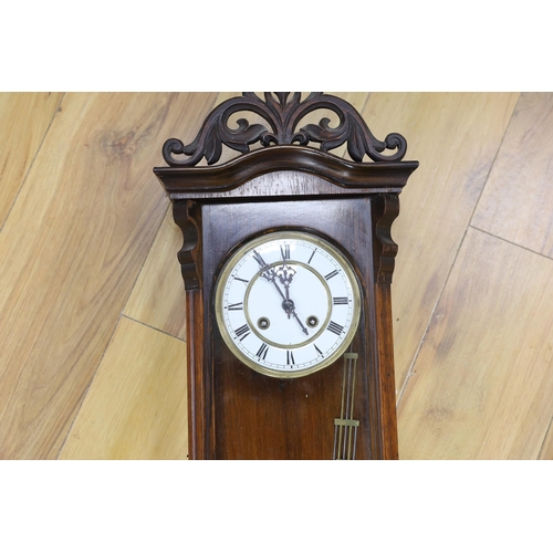 311 - A late 19th century rosewood cased Vienna regulator, 81cm