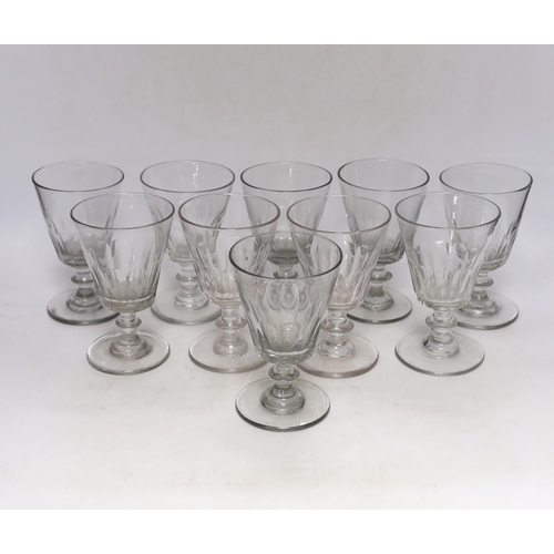 333 - A set of ten 19th century glass rummers, 14.5cm