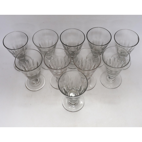 333 - A set of ten 19th century glass rummers, 14.5cm