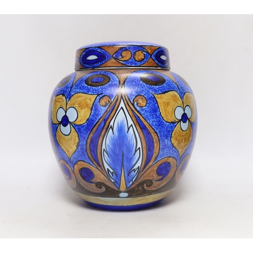 334 - A Clews & Co. Ltd. Hand painted Chameleon ware jar and cover, 25cm high