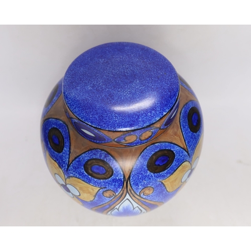 334 - A Clews & Co. Ltd. Hand painted Chameleon ware jar and cover, 25cm high