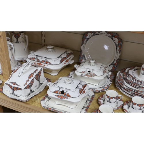 458 - A large quantity of Crown Ducal Orange Tree pattern tea, coffee and dinner wares