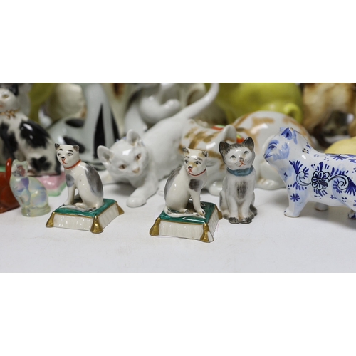 459 - An assortment of various cat ornaments including a Bing and Grundahl example and one Wien example, l... 