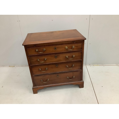 61 - A small George III mahogany banded four drawer chest, width 75cm, depth 46cm, height 78cm