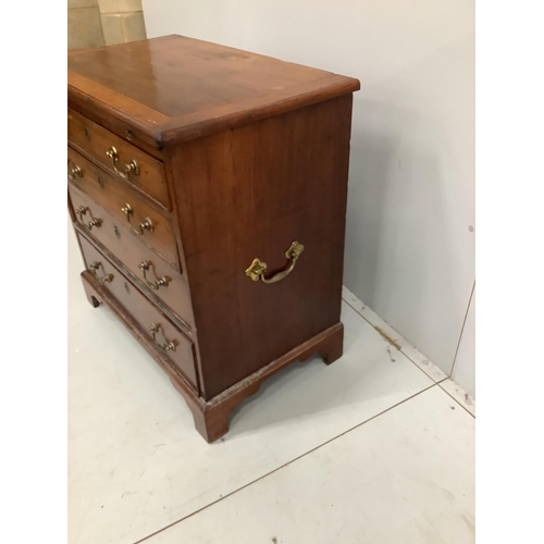 61 - A small George III mahogany banded four drawer chest, width 75cm, depth 46cm, height 78cm