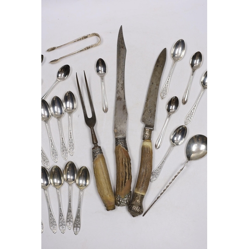 833 - A set of twelve George V silver coffee spoons, with pierced handles, Josiah Williams & Co, London, 1... 