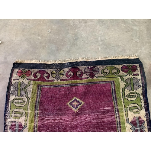 90 - A Turkish prayer rug, 130 x 91cm together with a North West Persian style rug