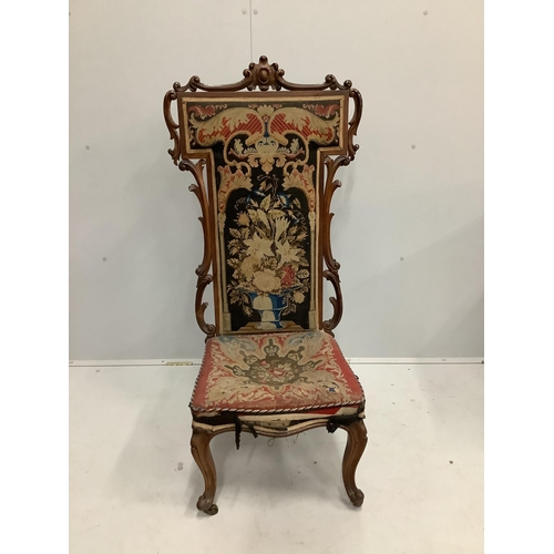 93 - A Victorian rosewood prie dieu chair