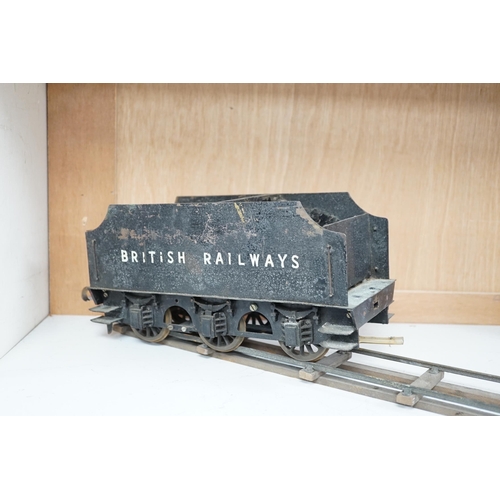 1256 - A paraffin/meths fired 2.5 inch live steam BR class 4F 0-6-0 tender locomotive, single inside cylind... 