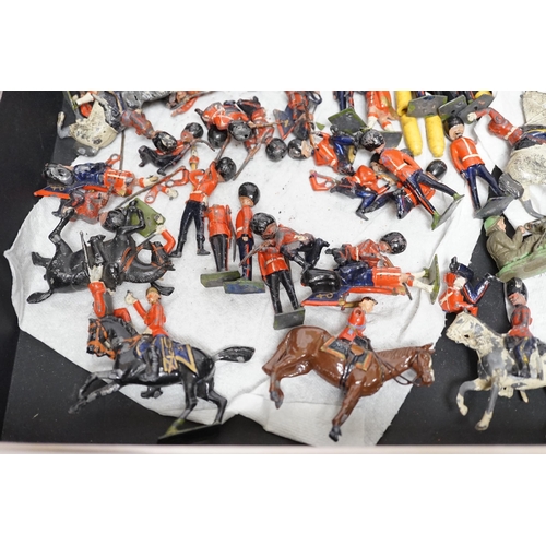 1259 - Battle of Waterloo 1815 painted white metal chess pieces by SAC Ltd and various Britains lead soldie... 